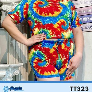 Angela Collection Tie Dye Tiktok Short & Top TT323